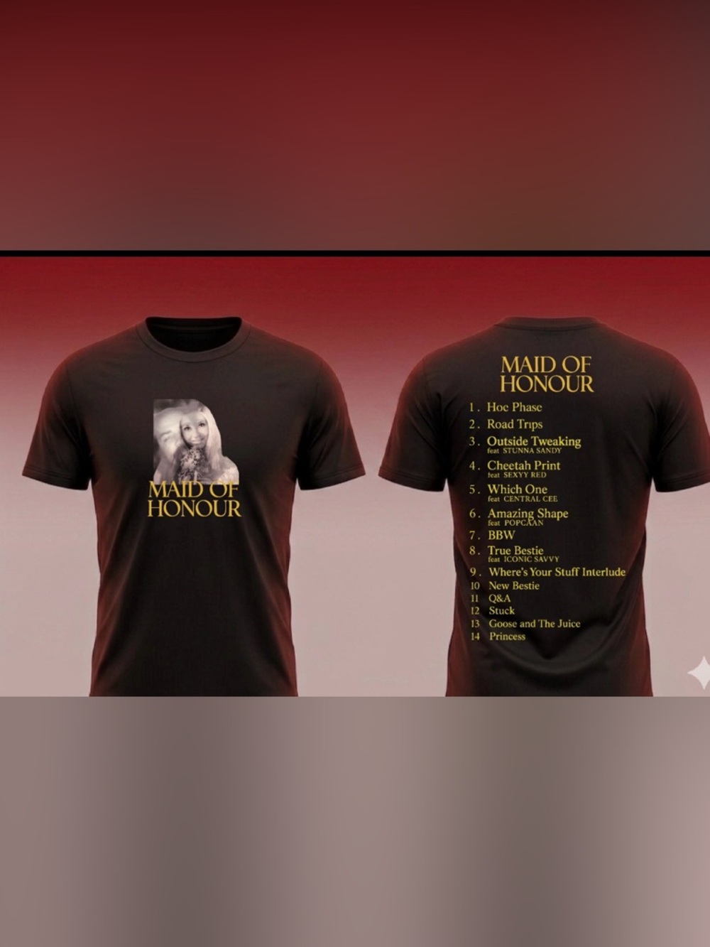 Drake x Maid of Honor Cover T shirt new Tracklist Back Print Tee 2026 S-5XL